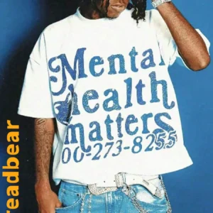 Mental Health Matters 800-273-8255 100% Pure Cotton Double-Sided Printed T-Shirt, Suitable For Men And Women, The Best Gift For Summer Casual Short Sleeved T-Shirt