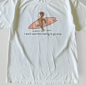 Vintage Style 90s Surfer Curious George T-Shirt, Graphic Unisex T-Shirt, For Men And Women